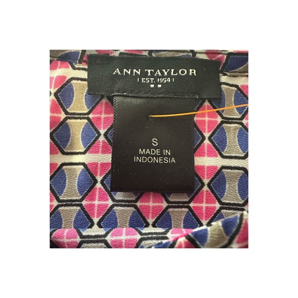 Ann Taylor Multicolor Geometric print Womens Blouse Size Small - Picture 3 of 3